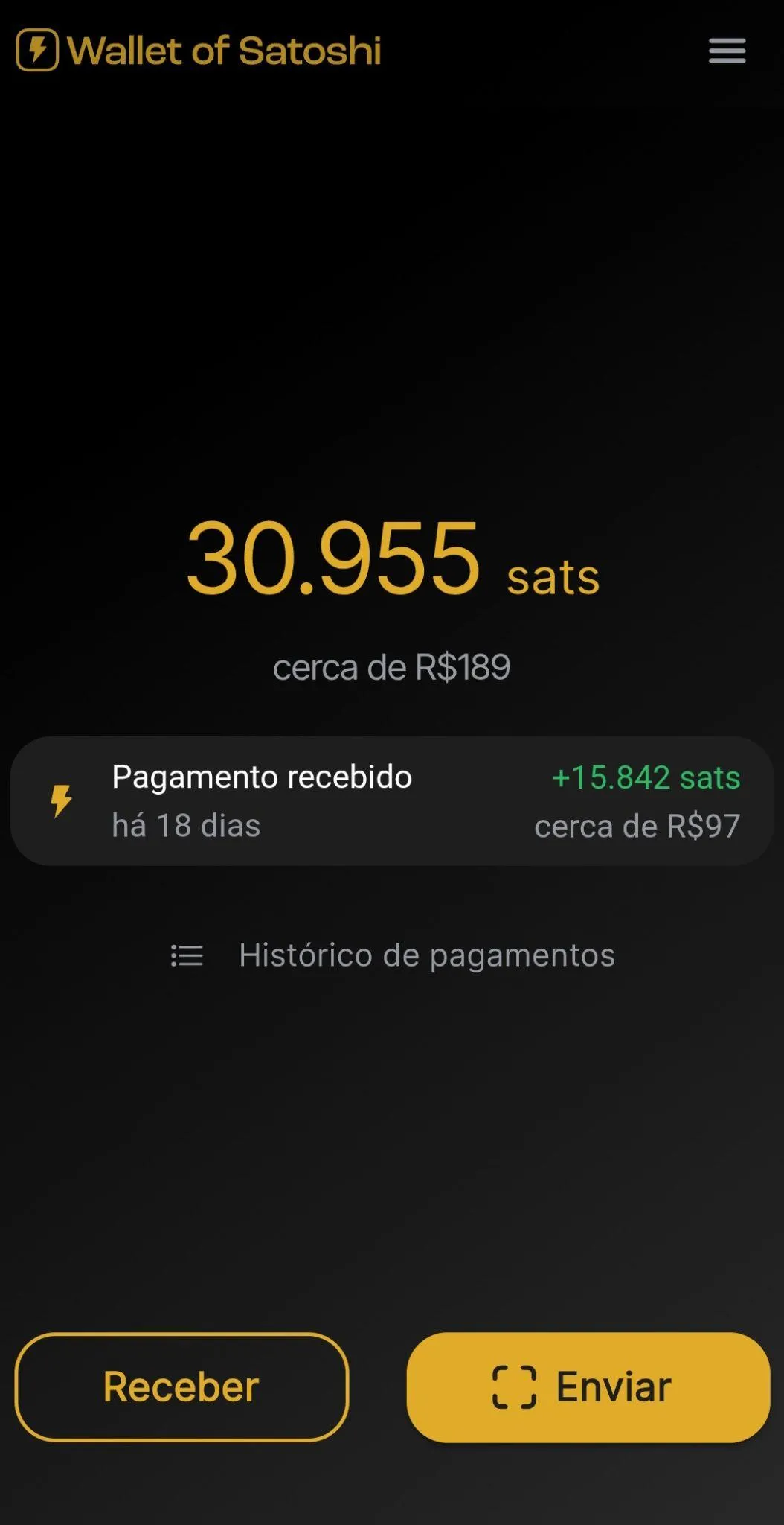 Wallet of Satoshi, uma carteira lightning