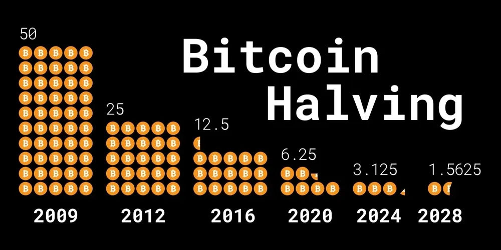 Gráfico do halving do Bitcoin