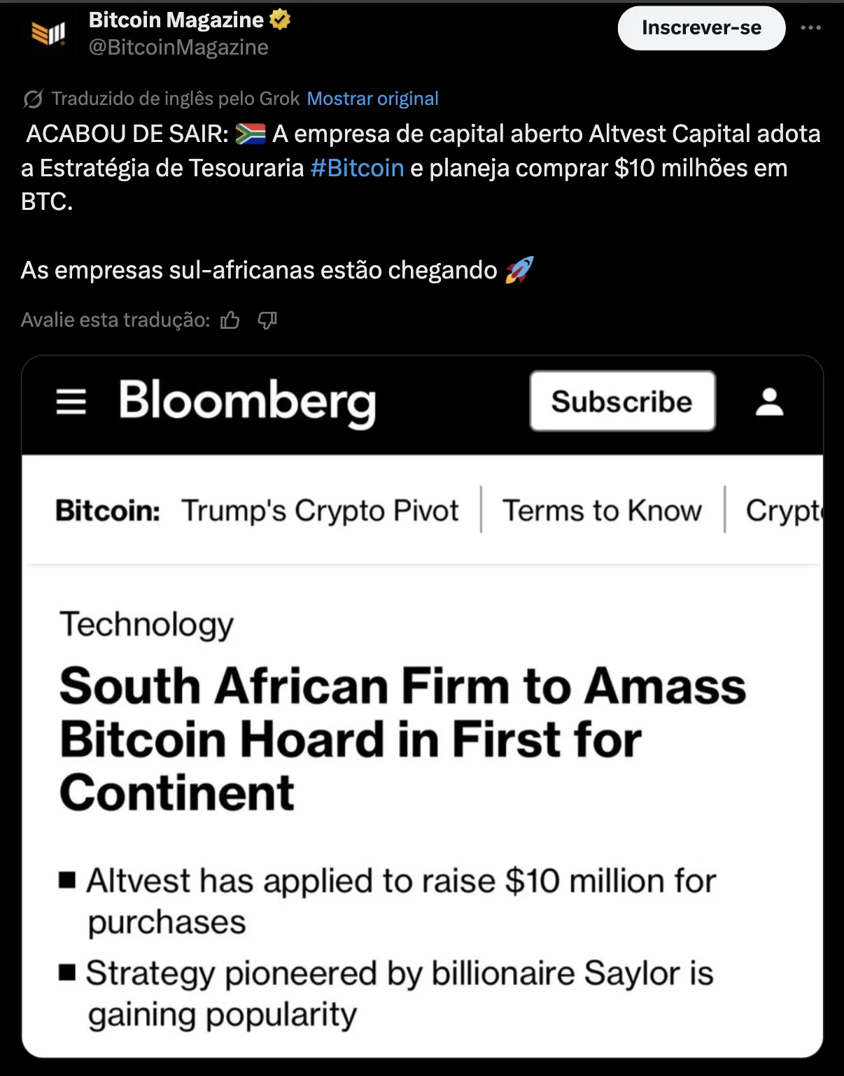 Conferência sobre legislação de Bitcoin