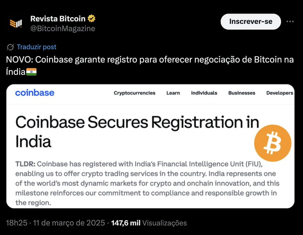 Gráfico de crescimento do Bitcoin